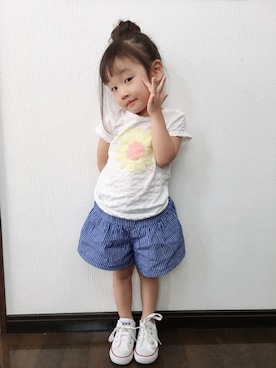 「kladskap（クレードスコープ）のアイテム（パンツ）」を使った、emさん（キッズ・90cm）の夏コーディネート