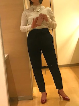 「赤い靴」｜「アイテム（アクセサリー）」を使った、Natsuさん（レディース・155cm）の春コーディネート