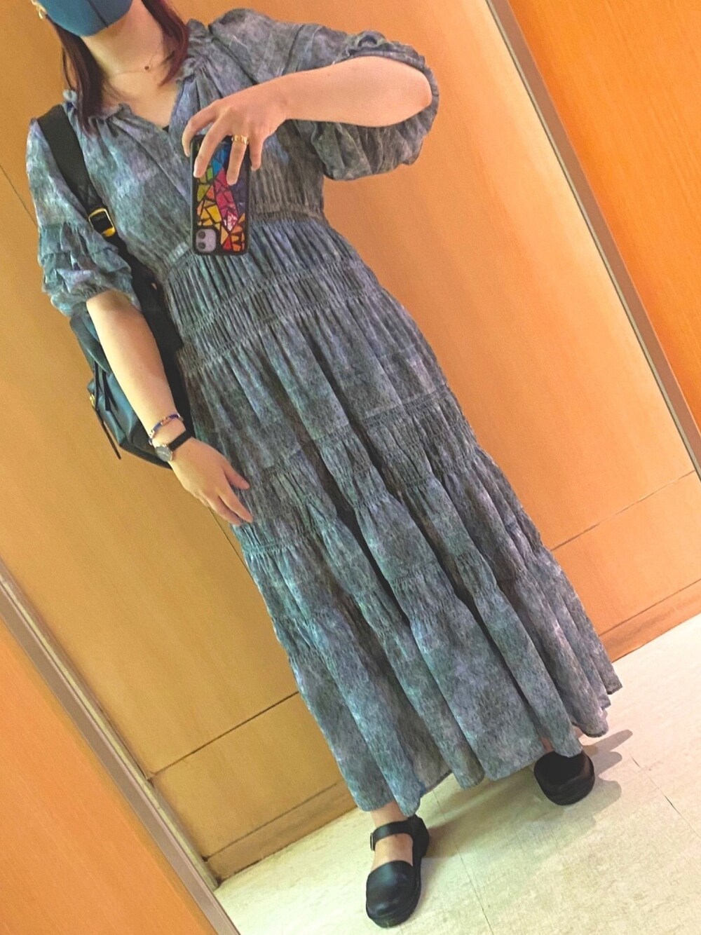 「休日スタイル、オトナ女子、低身長、キレイめ、ワンピース、おしゃれさんと繋がりたい、Tory Burch、COCO DEAL、NAOT、Daniel Wellington」｜「COCO DEALのアイテム（ワンピース/ドレス、グリーン系）」を使った、Natsuさん（レディース・155cm）の秋コーディネートの1枚目の写真