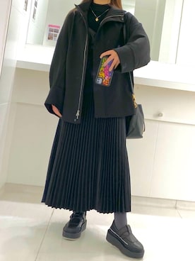 「Daniel Wellington」｜「アイテム（ブルゾン）」を使った、Natsuさん（レディース・155cm）の冬コーディネート