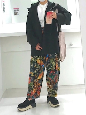 「moussy」｜「アイテム（スリッポン）」を使った、Natsuさん（レディース・155cm）の冬コーディネート