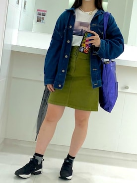 「Lily Brown」｜「アイテム（デニムジャケット）」を使った、Natsuさん（レディース・155cm）の春コーディネート