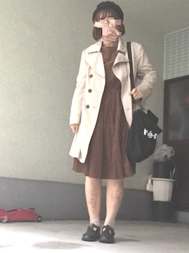 「ムック本」｜「アイテム（ハンチング/ベレー帽）」を使った、のんたんさん（レディース・160cm）の秋コーディネート