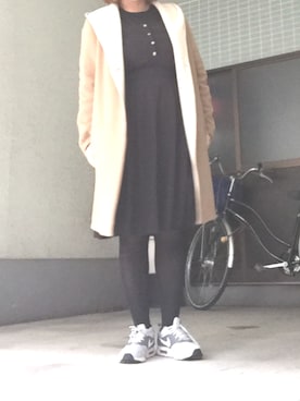 「AIR MAX」｜「アイテム（オールインワン・サロペット）」を使った、のんたんさん（レディース・160cm）の冬コーディネート