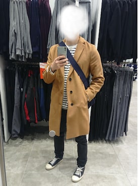 「CABANE de ZUCCa（カバンドズッカ）のアイテム（スニーカー）」を使った、oreさん（メンズ・173cm）の冬コーディネート