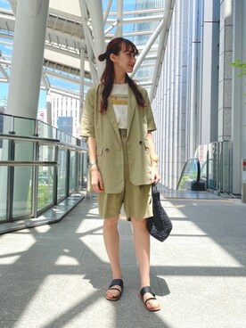 「URBAN RESEARCH（アーバンリサーチ）のアイテム（バングル/リストバンド）」を使った、momokaさん（レディース・164cm）の春コーディネート