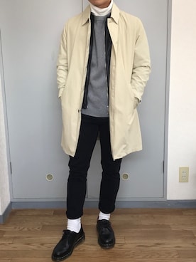 「アイテム（ステンカラーコート）」を使った、はるさん（メンズ・168cm・10代）の冬コーディネート
