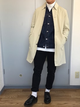 「アイテム（ステンカラーコート）」を使った、はるさん（メンズ・168cm・10代）の冬コーディネート