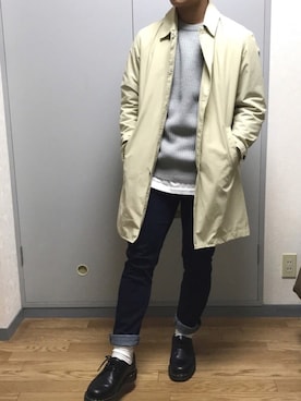 「アイテム（ステンカラーコート）」を使った、はるさん（メンズ・168cm・10代）の冬コーディネート