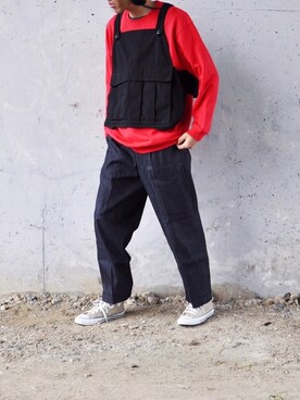 「アイラブCONVERSE」｜「アイテム（スウェット）」を使った、TOMOKI OOHASHIさん（メンズ・180cm）の冬コーディネート