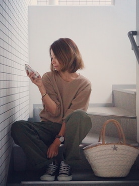 「Daniel Wellington（ダニエルウェリントン）のDaniel Wellington St Mawes 40mm（アナログ腕時計）」を使った、asmさん（レディース・161cm）の秋コーディネート