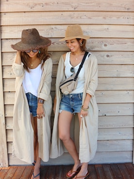 「URBAN RESEARCH Sonny Label（アーバンリサーチサニーレーベル）のアイテム（ハット）」を使った、asmさん（レディース・161cm）の夏コーディネート