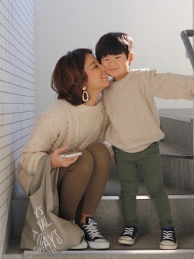 「TODAY'S SPECIAL（トゥデイズスペシャル）のMARCHE BAG/マルシェバッグ（エコバッグ/サブバッグ）」を使った、asmさん（レディース・161cm）の冬コーディネート