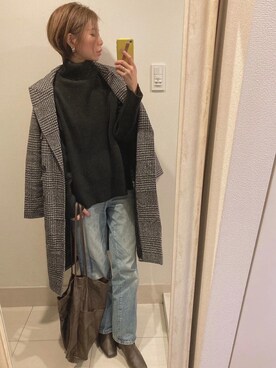 「ECRIRE（エクリール）のアイテム（その他アウター）」を使った、asmさん（レディース・161cm）の冬コーディネート