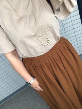 「niko and...（ニコアンド）のオリジナルスクエアメッシュウォッチ（アナログ腕時計）」を使った、Mam(相互)さん（レディース・151cm）の夏コーディネート