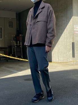 「チドリ柄」｜「アイテム（ブルゾン）」を使った、Mitakaさん（メンズ・174cm）の冬コーディネート