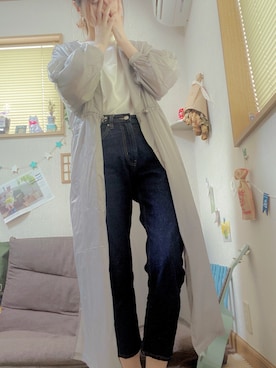 「MERLOT（メルロー）のアイテム（その他アウター）」を使った、えりんぎはきのこ🍄さん（レディース・163cm）の春コーディネート