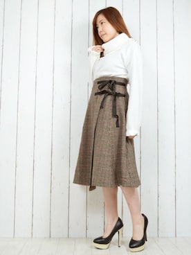 「ガンクラブチェック」｜NAOさん（レディース・153cm）の冬コーディネート