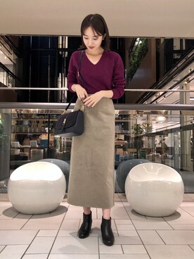 グレー系 ニット タイトスカート 23区 【洗える】ウールライクカルゼ タイト スカート （グレー系