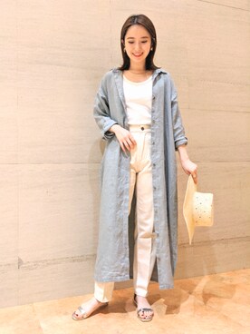 「URBAN RESEARCH DOORS（アーバンリサーチドアーズ）のハイライズデニムパンツ（デニムパンツ）」を使った、みのり*さん（レディース・160cm）の春コーディネート