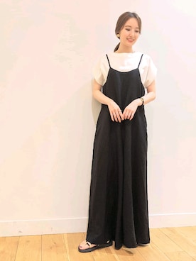 「FORK&SPOON（フォークアンドスプーン）のアイテム（オールインワン・サロペット）」を使った、みのり*さん（レディース・160cm）の夏コーディネート