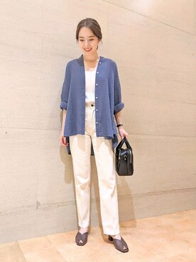 「URBAN RESEARCH DOORS（アーバンリサーチドアーズ）のハイライズデニムパンツ（デニムパンツ）」を使った、みのり*さん（レディース・160cm）の夏コーディネート