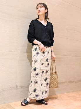 「RODE SKO（ロデスコ）のMARIA タッセルペーパーショルダー（ショルダーバッグ）」を使った、みのり*さん（レディース・160cm）の夏コーディネート