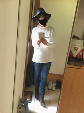 「stradivarius（ストラディバリウス）のアイテム（帽子）」を使った、ke1さん（レディース・165cm）の冬コーディネート