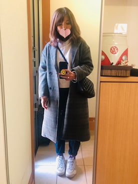 「niko and...（ニコアンド）のアイテム（チェスターコート）」を使った、ke1さん（レディース・165cm）の冬コーディネート