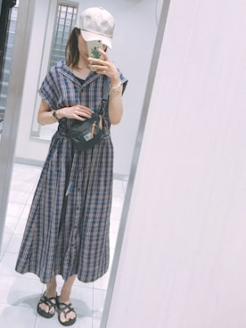 「アイテム（シャツワンピース）」を使った、花*さん（レディース・160cm・20代）の夏コーディネート