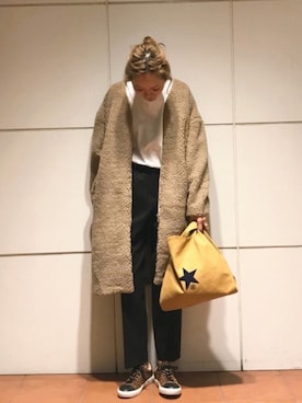 「CONVERSE TOKYO（コンバーストウキョウ）のアイテム（ノーカラージャケット）」を使った、MIOさん（レディース・163cm）の秋コーディネート