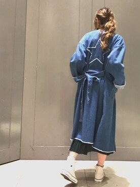 「CONVERSE TOKYO（コンバーストウキョウ）のアイテム（デニムジャケット）」を使った、MIOさん（レディース・163cm）の冬コーディネート