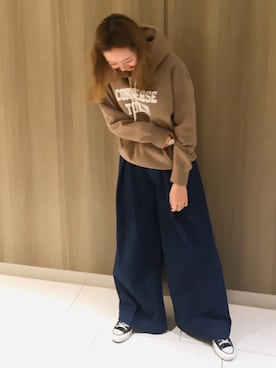 「CLANE（クラネ）のアイテム（パンツ）」を使った、MIOさん（レディース・163cm）の冬コーディネート