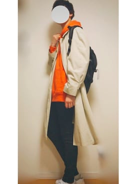 「オーバーコート」｜「アイテム（アナログ腕時計）」を使った、Uさん（メンズ・178cm）の春コーディネート