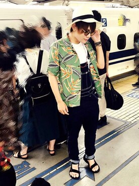 「USEDo（ユーズド）のアイテム（帽子）」を使った、ここちゃんさん（メンズ・170cm）の秋コーディネート