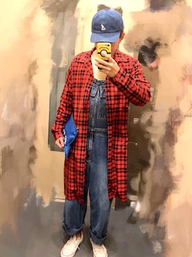 「TOMMY HILFIGER（トミーヒルフィガー）のアイテム（オールインワン・サロペット）」を使った、ここちゃんさん（メンズ・170cm）の秋コーディネート