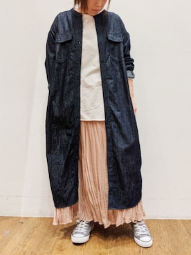 「アイテム（シャツワンピース）」を使った、すーさん（レディース・155cm）の春コーディネート