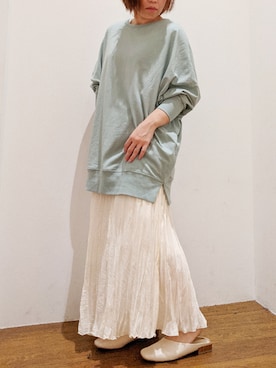 「CRAFT STANDARD BOUTIQUE（クラフトスタンダードブティック）のオーバーヒールスクエアミュール　＊◇（パンプス）」を使った、すーさん（レディース・155cm）の春コーディネート