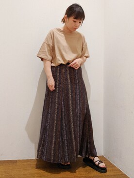 「koe（コエ）のアイテム」を使った、すーさん（レディース・155cm）の春コーディネート