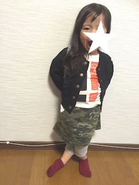 「abcd（ナシ）のアイテム（ジャケット/アウター）」を使った、☆NONNON☆さん（キッズ・90cm）の冬コーディネート