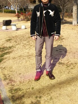 「MIHARAYASUHIRO（ミハラヤスヒロ）のアイテム（ブルゾン）」を使った、Daniel.Yさん（メンズ・175cm）の冬コーディネート
