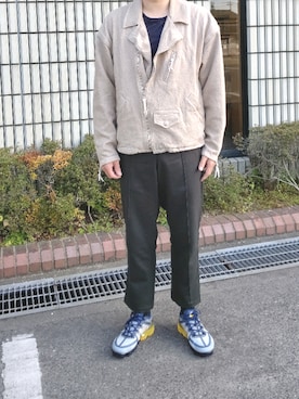「YSTRDY's TMRRW（イエスタデイズトゥモロー）のアイテム（ライダースジャケット）」を使った、Daniel.Yさん（メンズ・175cm）の春コーディネート