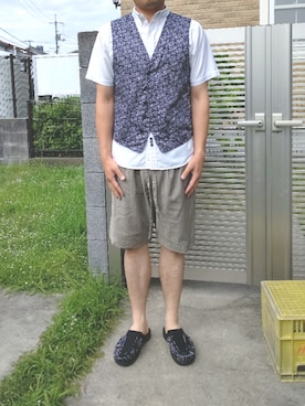 「BASISBROEK（バシスブルック）のアイテム（パンツ）」を使った、Daniel.Yさん（メンズ・175cm）の夏コーディネート