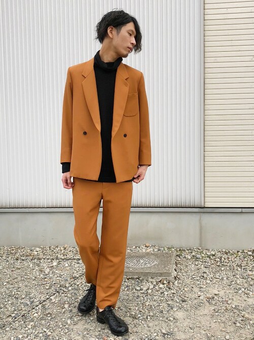 ファッションのインスピレーション 元のオレンジ ジャケット メンズ コーデ
