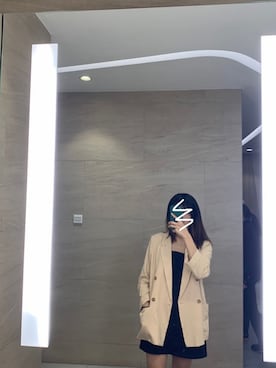 「アイテム（スーツジャケット、イエロー系）」を使った、tannsannさん（レディース・163cm）の冬コーディネート