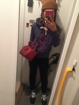 「MINIMUM（ミニマム）のアイテム（バッグ）」を使った、A15さん（レディース・155cm）の秋コーディネート