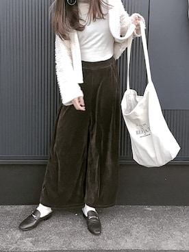 「MAISON DE REEFUR（メゾンドリーファー）のリーファー 2WAY トートバッグ（トートバッグ）」を使った、sumireさん（レディース・162cm）の冬コーディネート