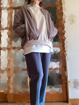 「LEPSIM（レプシィム）のアイテム（ノーカラージャケット）」を使った、kaasuminさん（レディース・158cm）の春コーディネート
