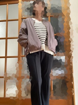 「LEPSIM（レプシィム）のアイテム（ブルゾン）」を使った、kaasuminさん（レディース・158cm）の春コーディネート