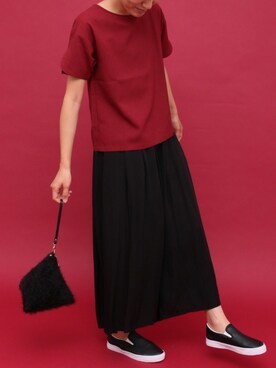 「ワインレッド」｜「アイテム（オールインワン・サロペット）」を使った、☆シルビ☆さん（レディース・168cm）の夏コーディネート